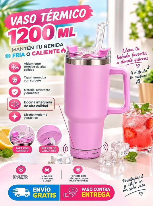 VASO TERMICO CON AGARRE Y BOCINA